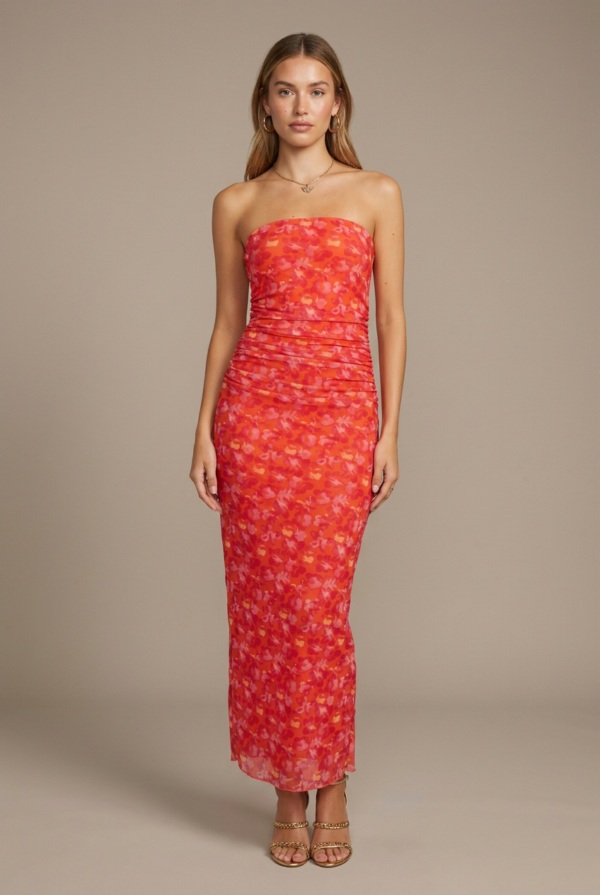 Women's Stunning Backless Floral Maxi Dress – A-Line Lace-Up Sleeveless Long Skirt