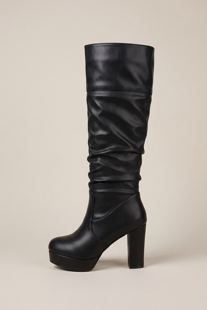 Selene | High Heel Platform Long Boots Knee-High Fleece-Lined Tall Boots