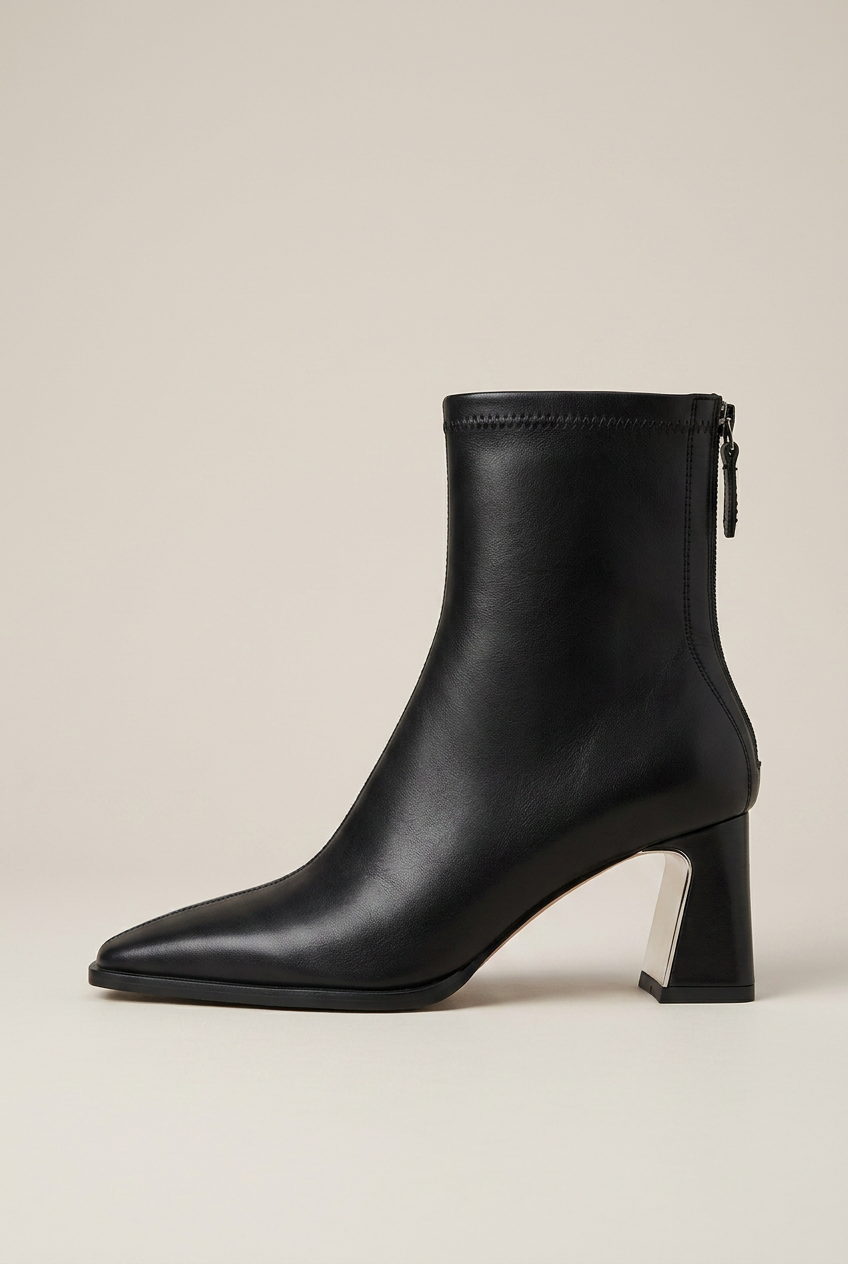 Serena | Square Toe Thick Heel Chelsea Boots French Maillard Stretch Ankle Boots