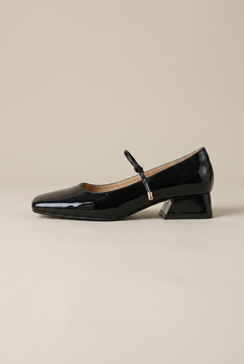 Maria | Square Toe Mary Jane Shoes Women Patent Leather Low Block Heel