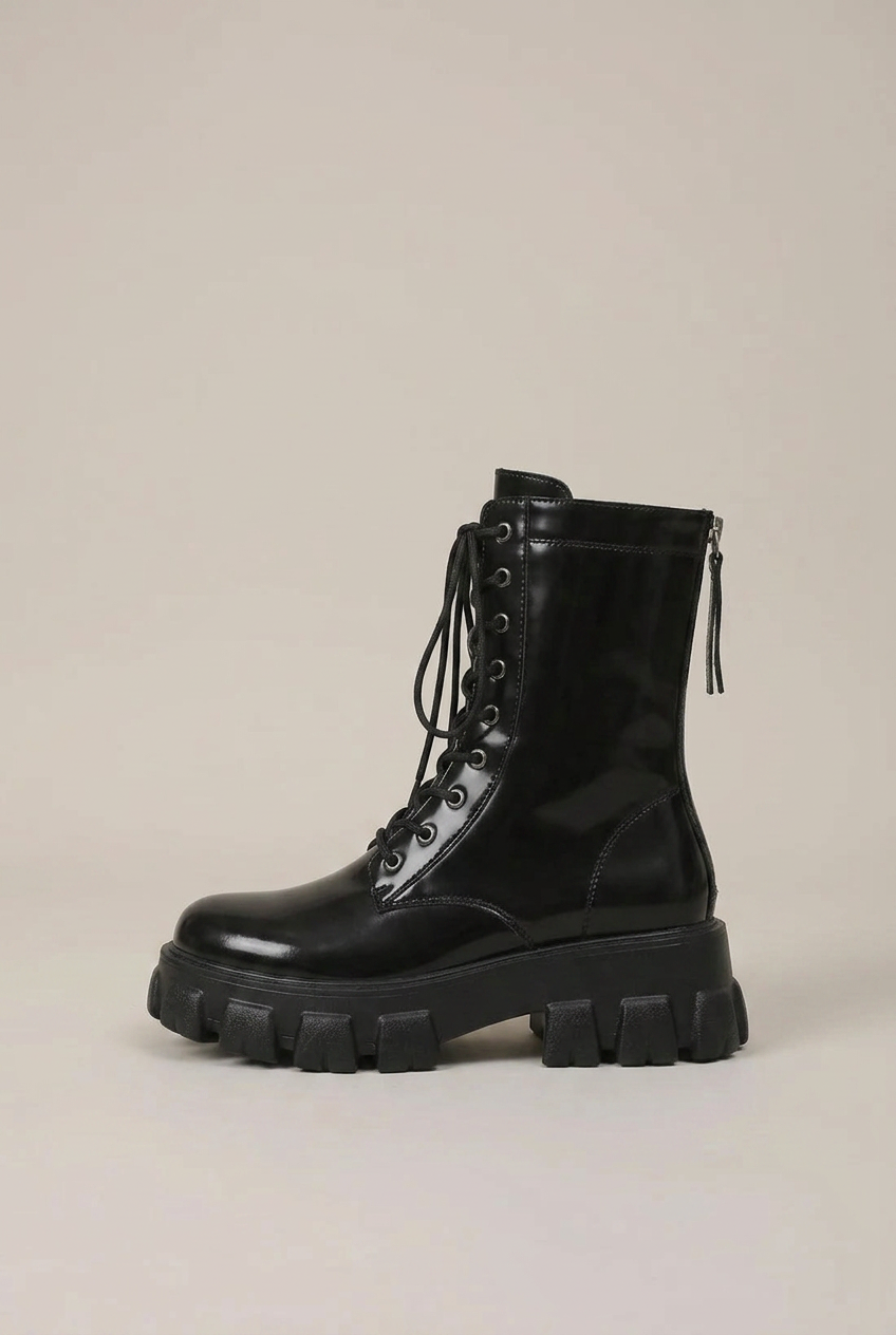 Women's Chunky High Heel Mid-Calf Boots – Round Toe Back Zipper Platform Fashion Boots Luna Body Co