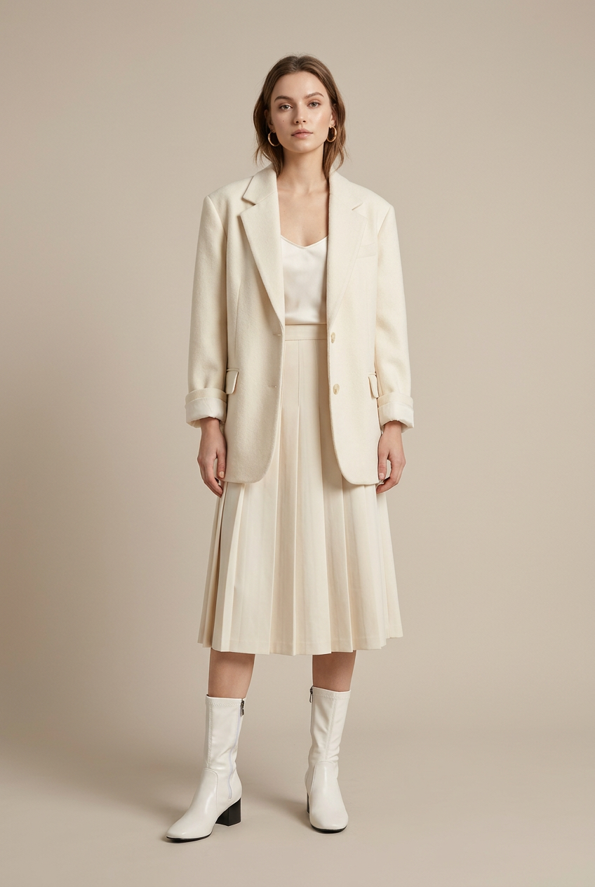 Serena | Square Toe Thick Heel Chelsea Boots French Maillard Stretch Ankle Boots
