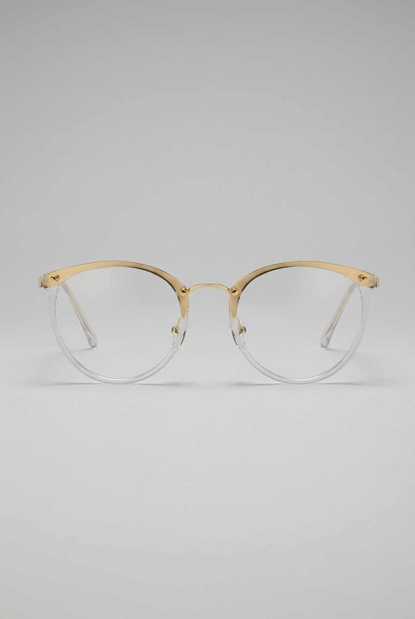 Celeste | Retro Blue Light Glasses Round Frame Metal Rivet Unisex Lightweight