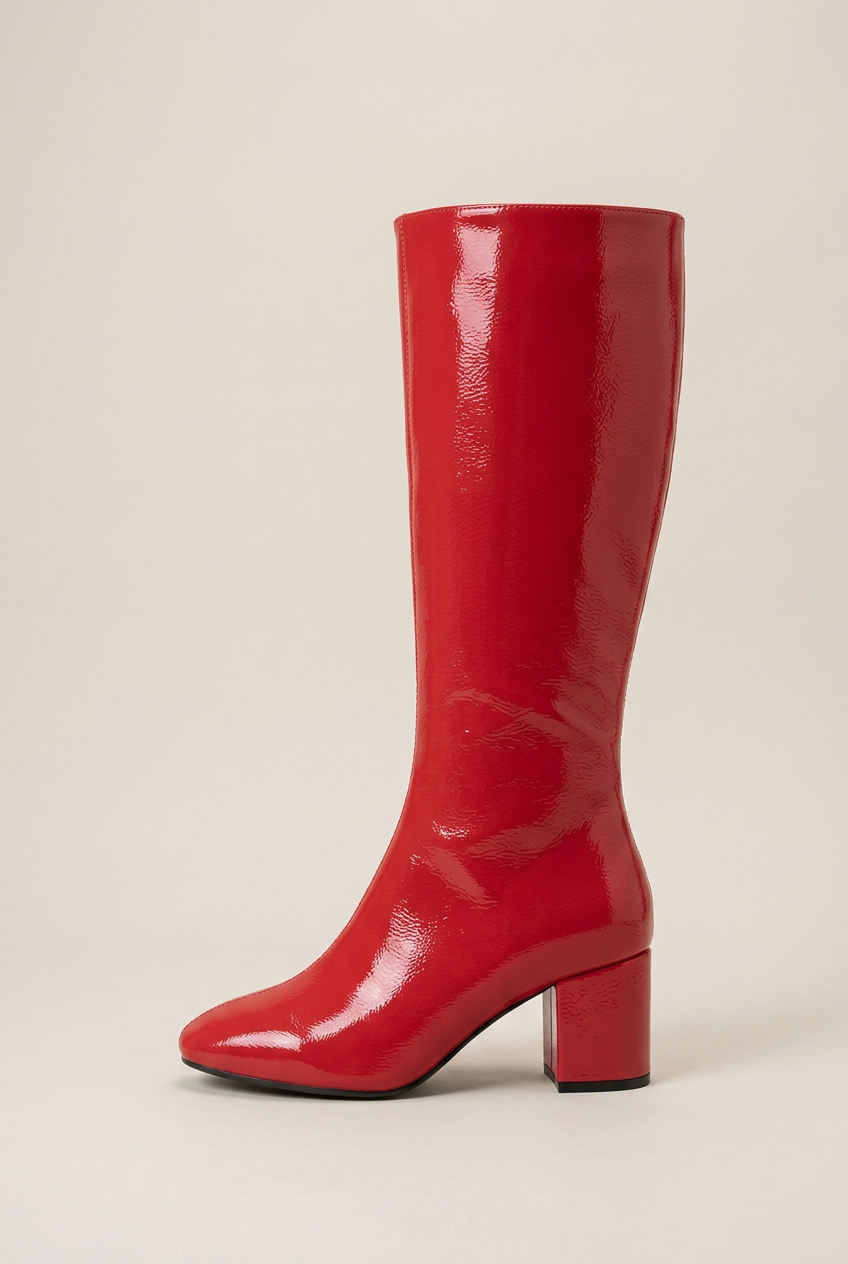 Crescent | High Heel Below-Knee Boots Square Toe Thick Heel Tall Boots