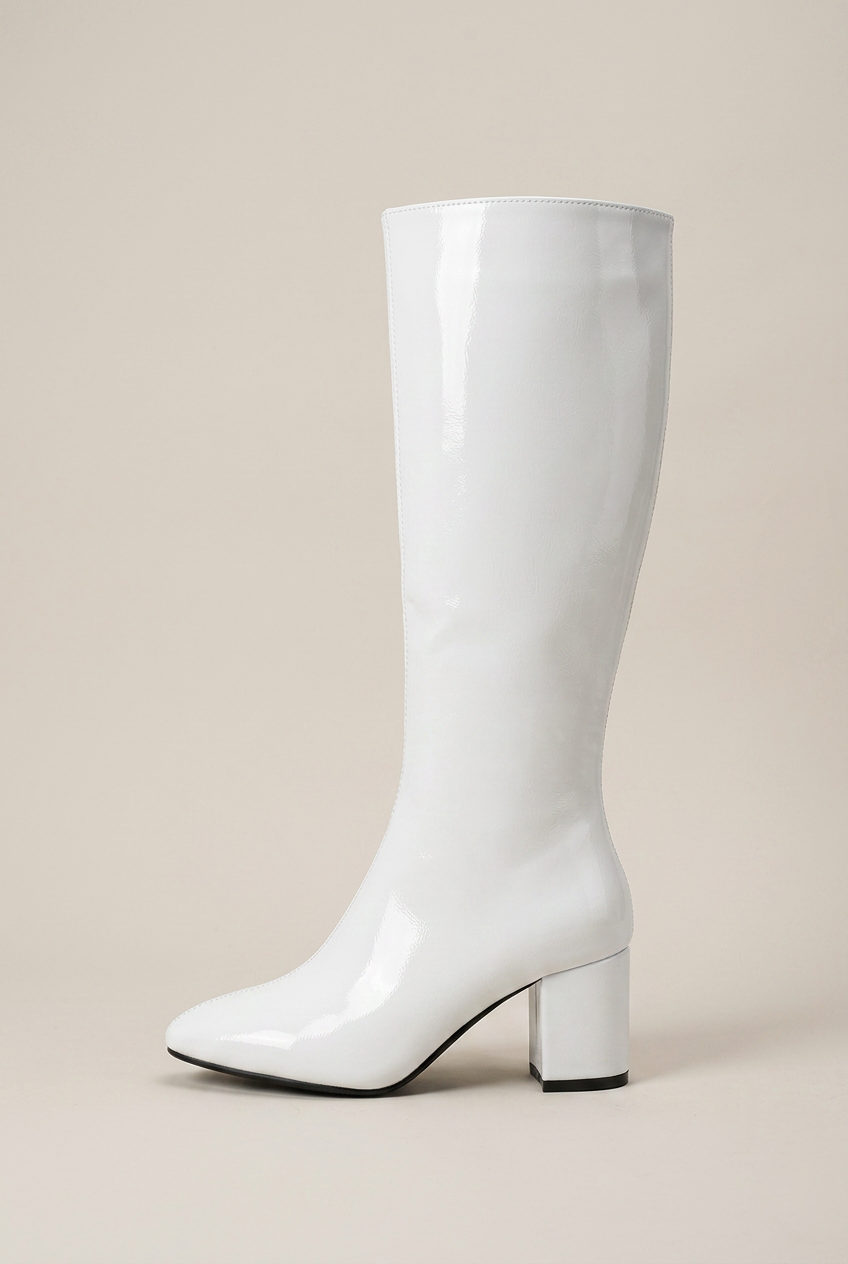 Crescent | High Heel Below-Knee Boots Square Toe Thick Heel Tall Boots