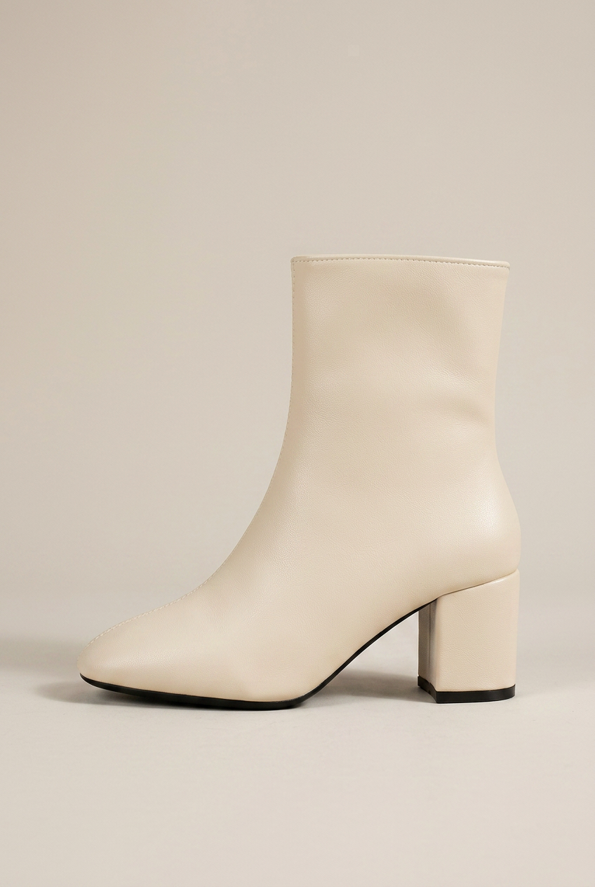 Crescent | High Heel Mid-Calf Boots Square Toe Thick Heel Ankle Boots