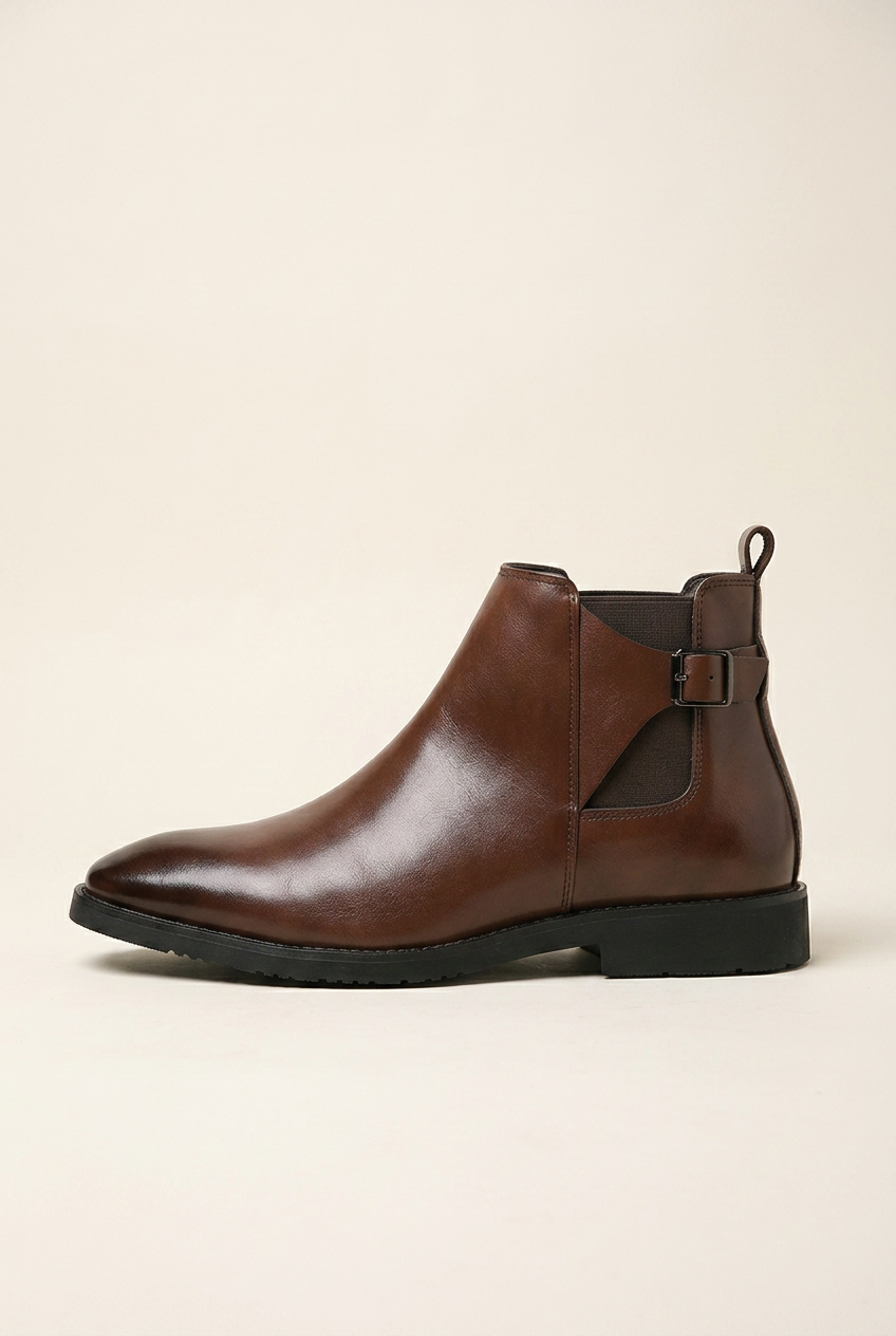 Kepler | Men's Formal Casual Leather Boots Buckle Pointed Toe British Style Boots
