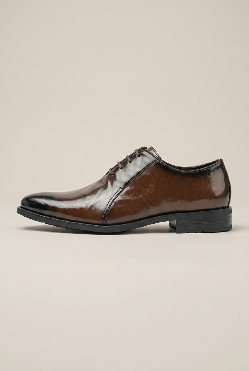 Tycho | Men's Leather Lace-Up Shoes Brown Business-Casual Pointed-Toe British Dress Shoes