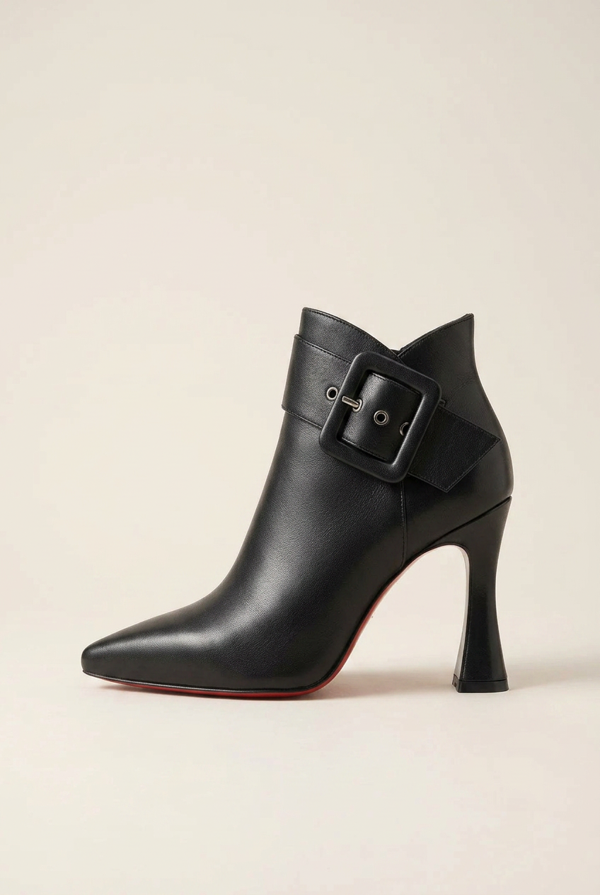Women's Stiletto Booties - Pointed Toe Side Zipper Microfiber Heels Luna Body Co