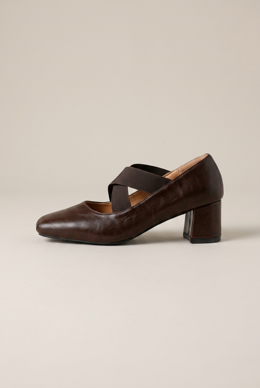 Selene | Square Toe Mary Jane Shoes Women French Retro Thick High Heel