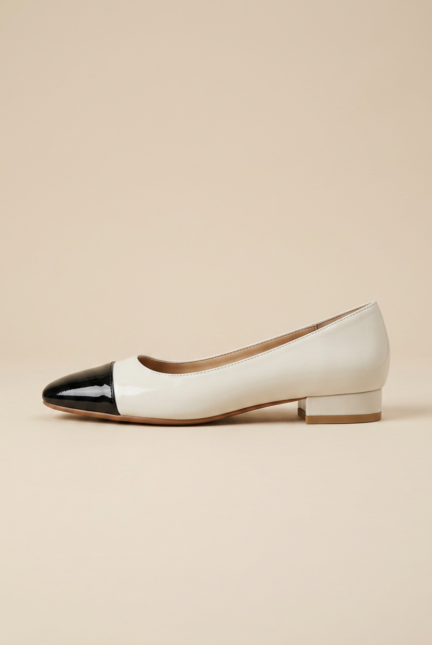 Crescent | Women's Leather Flat Shoes Square-Toe Block-Heel Slip-On Casual Office Shoes