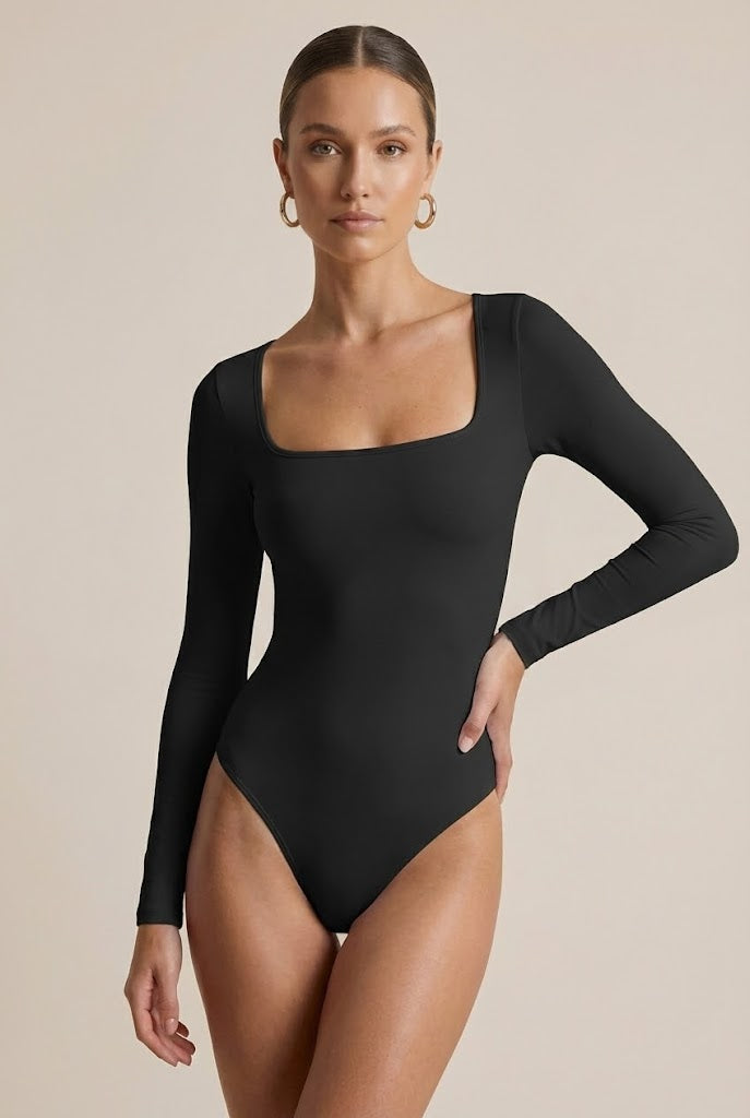 Long Sleeve Square Neck Bodysuit