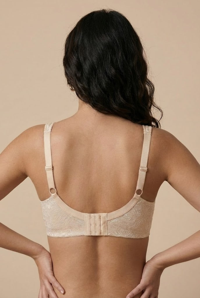 Embroidered Full Coverage Wire-Free Minimizer Bra