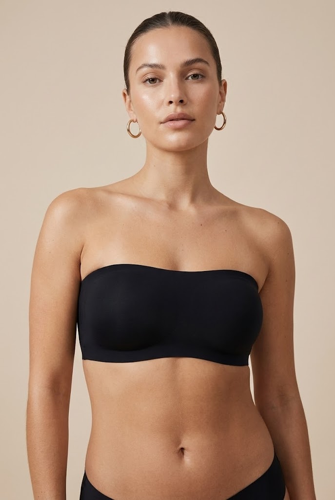 Seamless Non Slip Wireless Strapless Push-Up Bandeau Bra